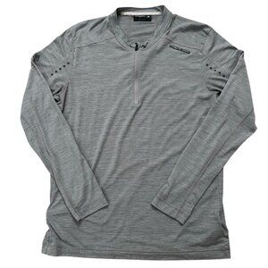Adidas Porsche Design Sport Shirt Mens XL 1/4 Zip Pullover Lightweight Wool Gray